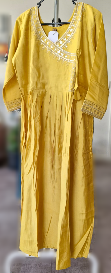 Golden Anarkali Salwar Set - CS4