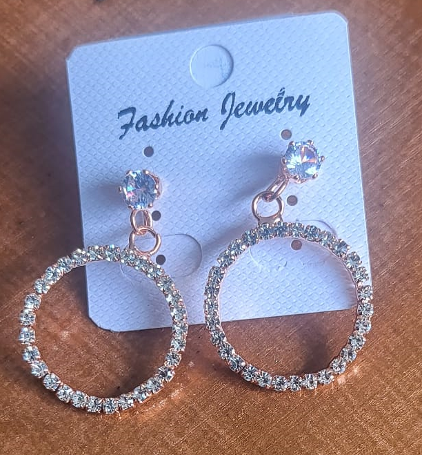 Elegant Hoop with Stones - E19
