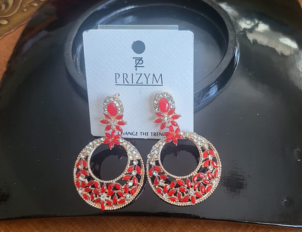 Red Flower design Hoop - E21