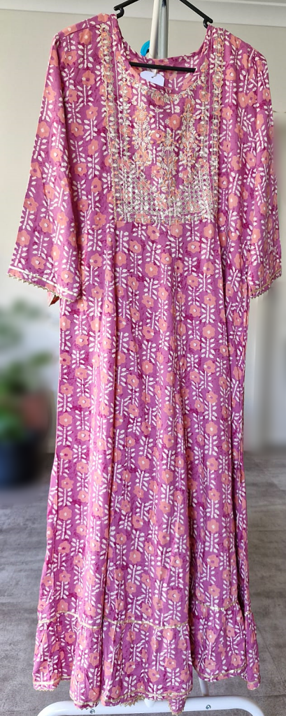 Floral Pattern Pink Dress - CS10