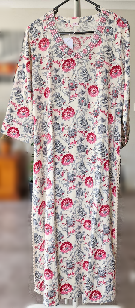 Pink Flower Design Kurti - KM3