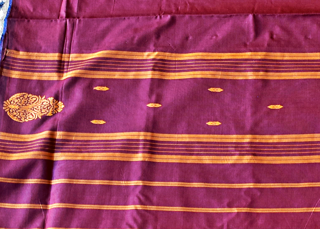 Handwoven Chettinadu Pure Cotton Saree - SRM3