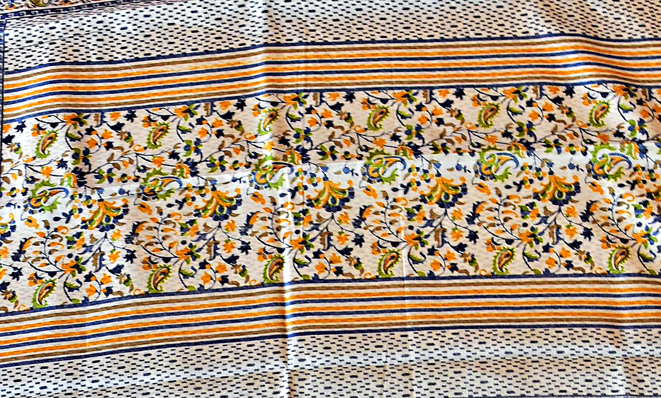 Semi Tussar Printed with Floral Patterns - SKH3