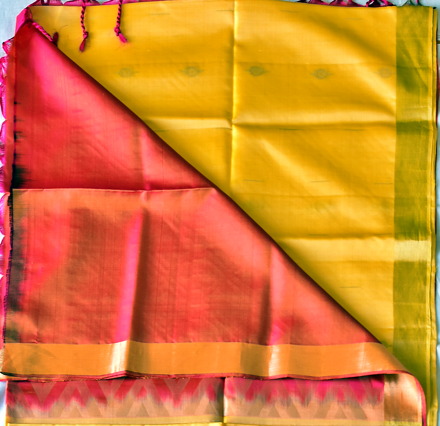 Handwoven Kanchipuram Soft Saree with Gold Zari Borders -SD12