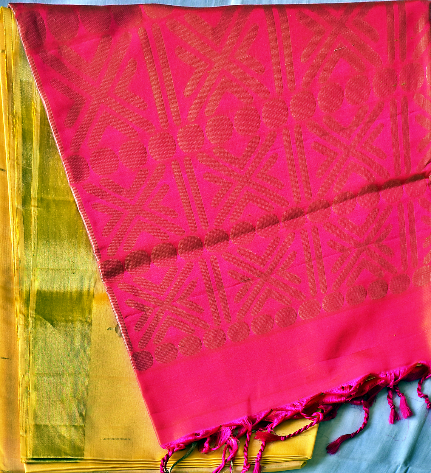Handwoven Kanchipuram Soft Saree with Gold Zari Borders -SD12