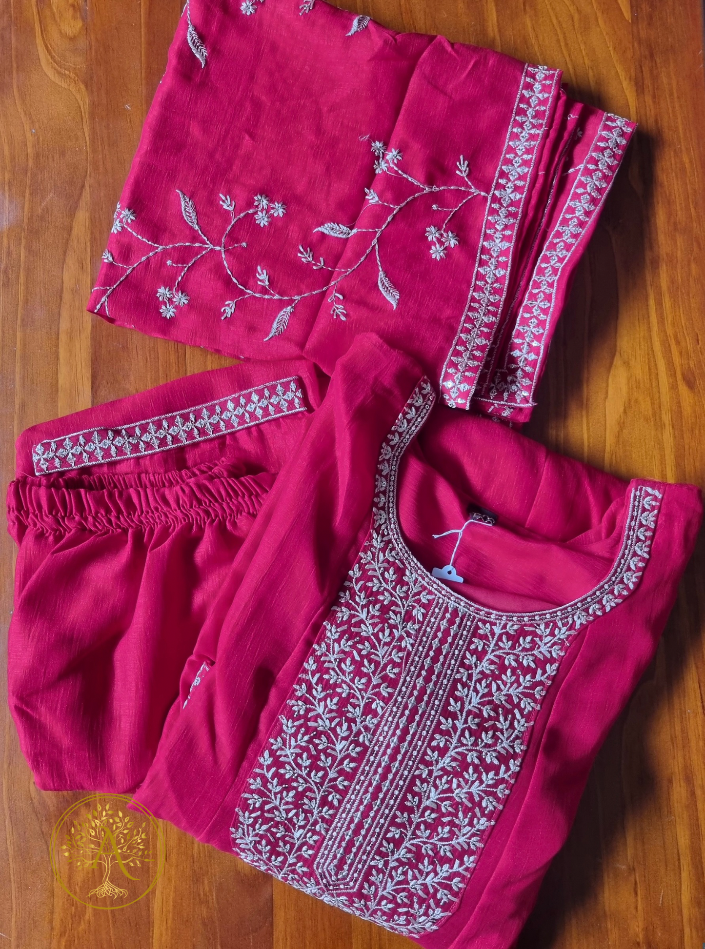Red 3pc Salwar Set - CARA2515