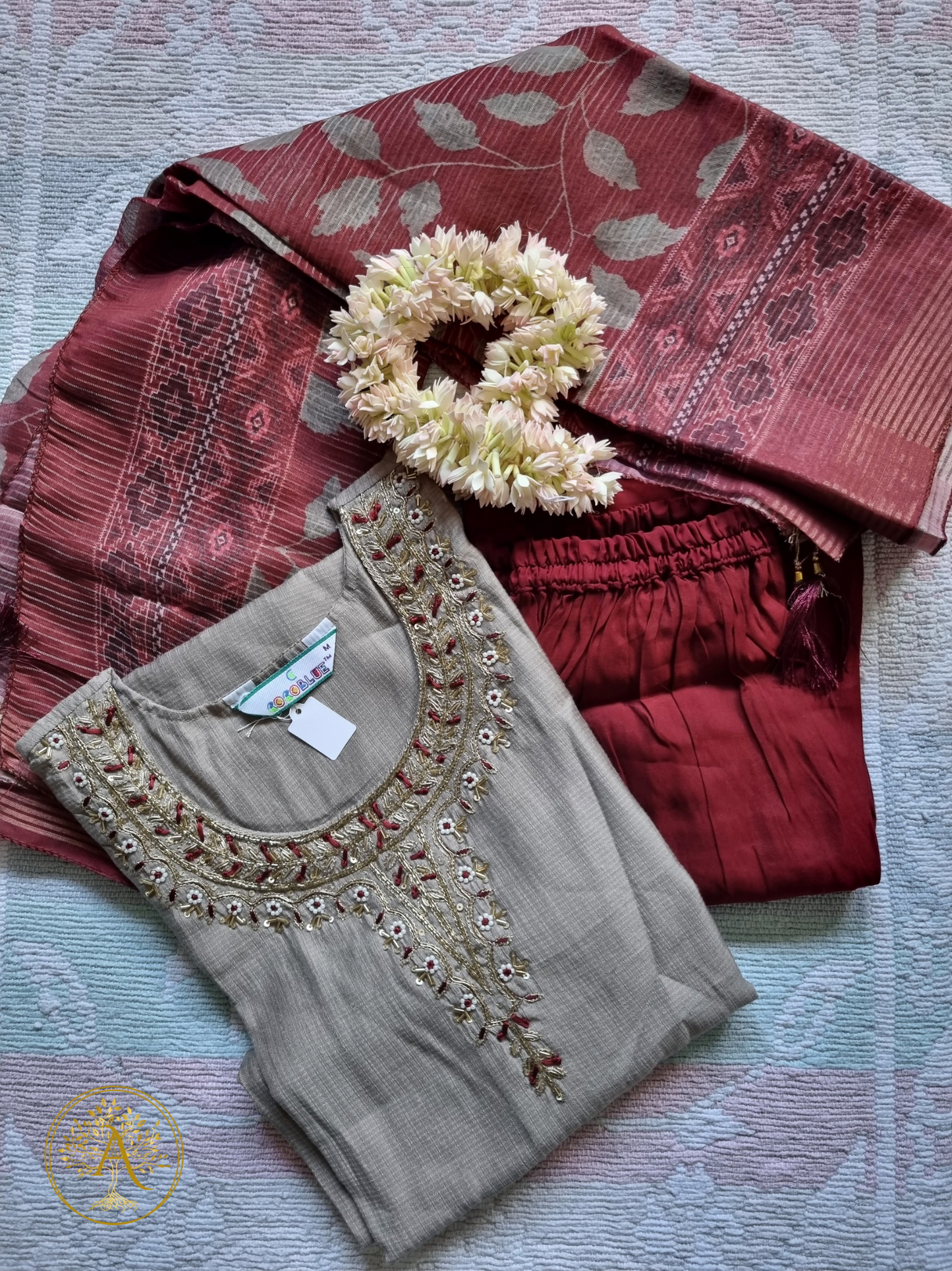 Grey 3pc Salwar Set - CARA2506