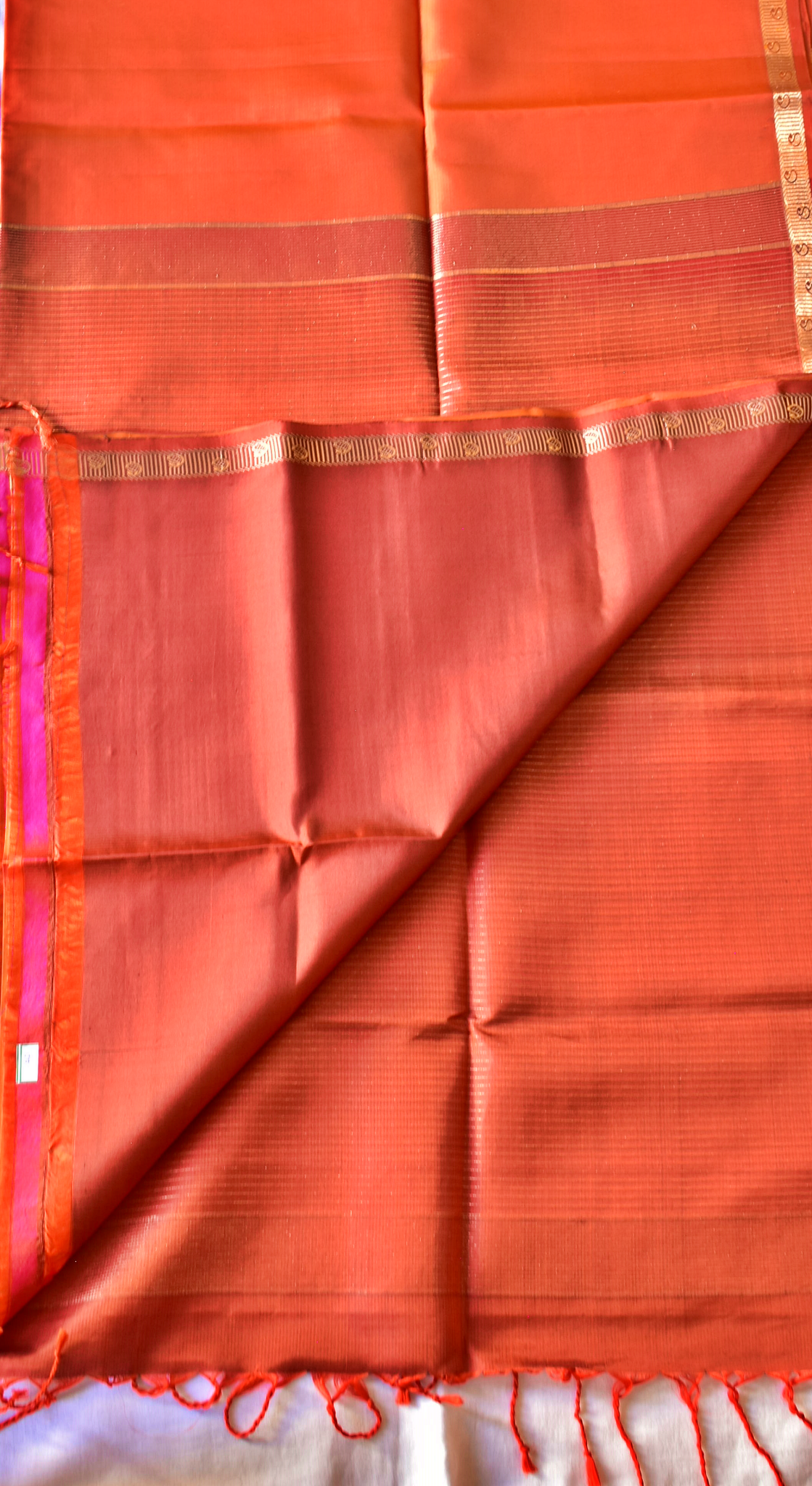 Handwoven Kancheepuram Soft Saree with Gold Zari Borders - SD16