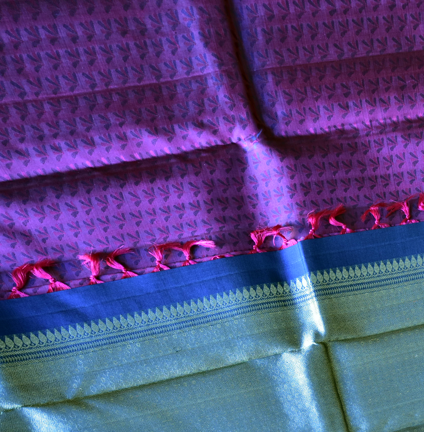 Pure Kancheepuram Saree with Gold Zari Borders - ST7
