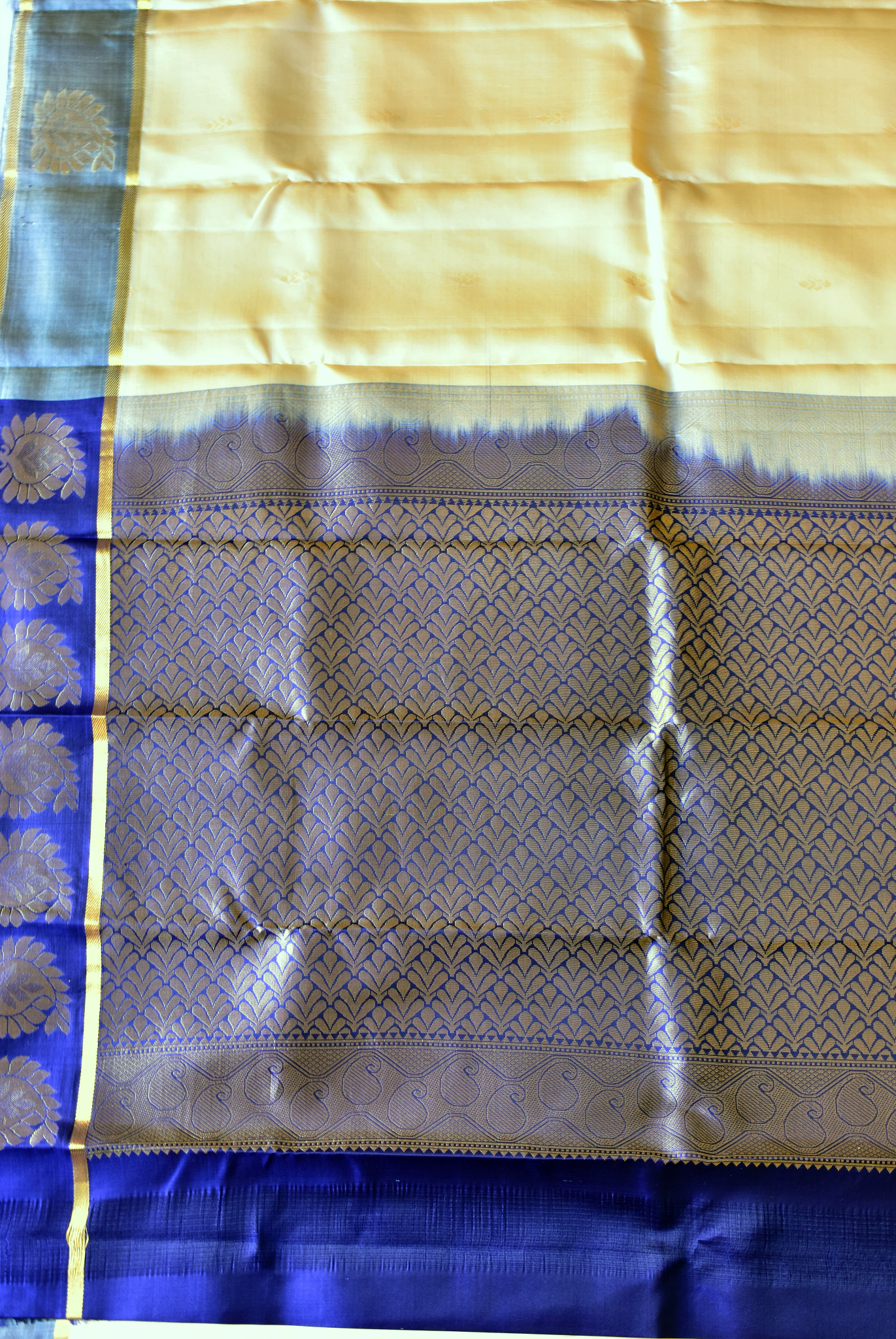 Pure Kancheepuram Saree with Gold Zari Borders - ST4