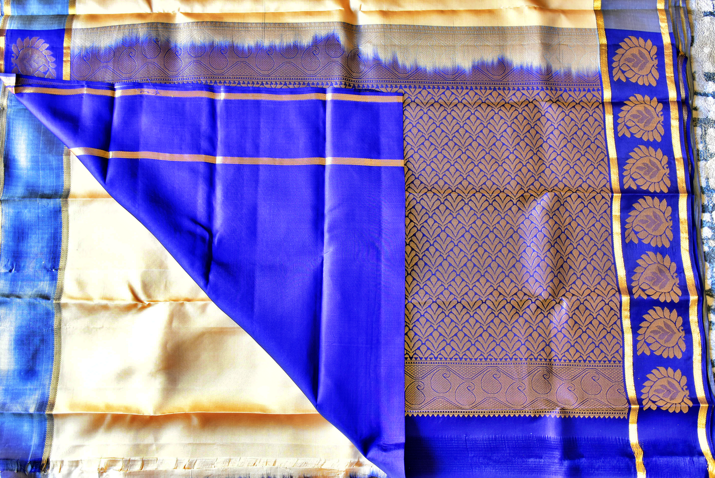 Pure Kancheepuram Saree with Gold Zari Borders - ST4