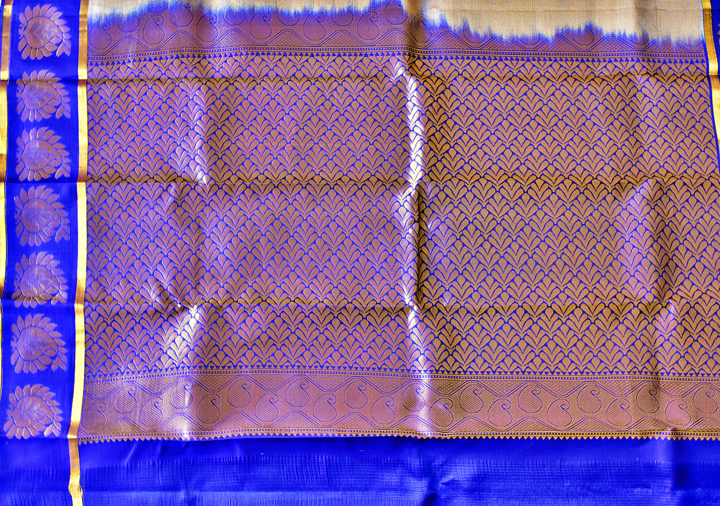 Pure Kancheepuram Saree with Gold Zari Borders - ST4
