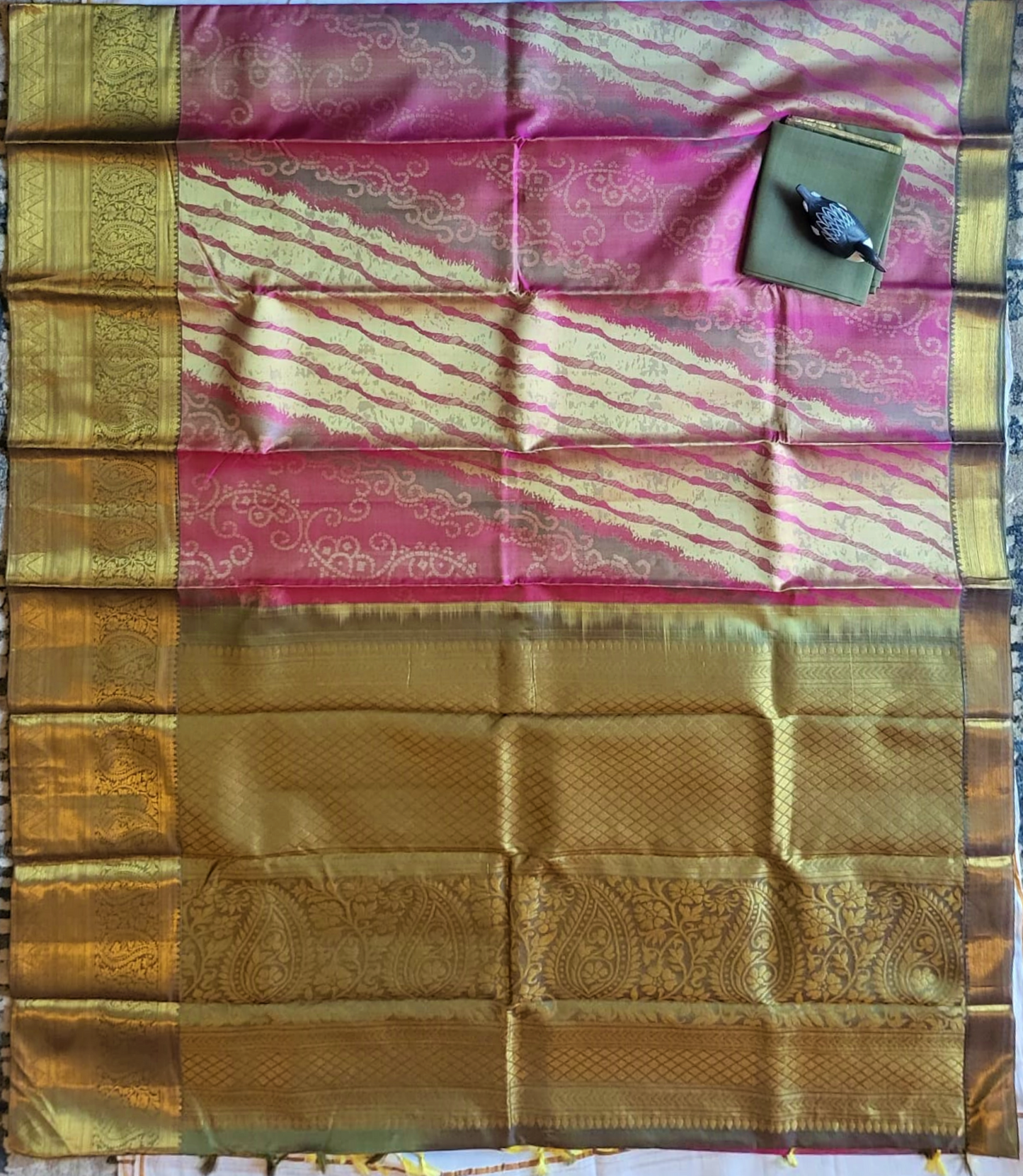 Pure Kancheepuram Saree with Gold Zari Border -SK3