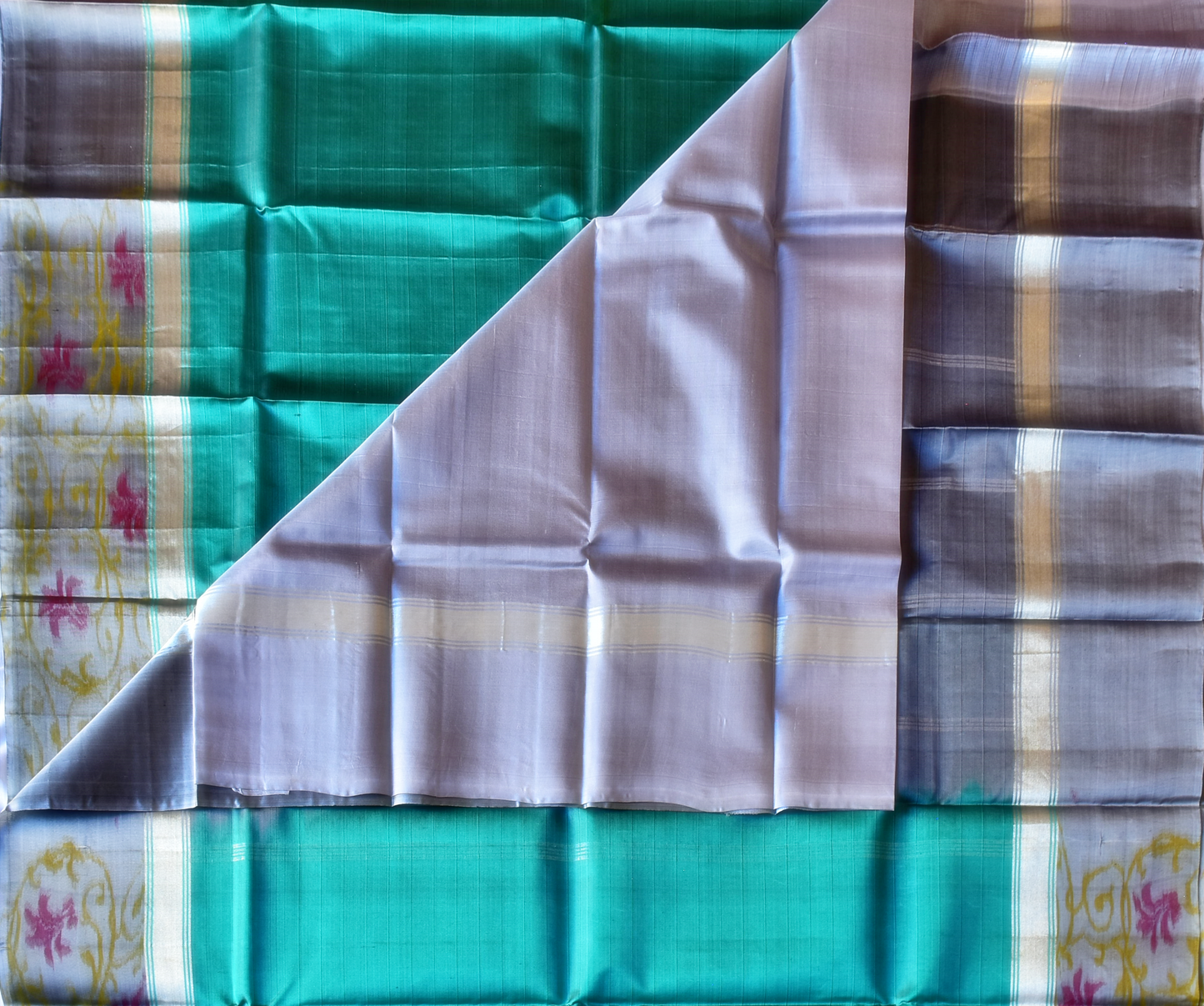 Pure Kancheepuram Saree with Ikkat Borders - SD10