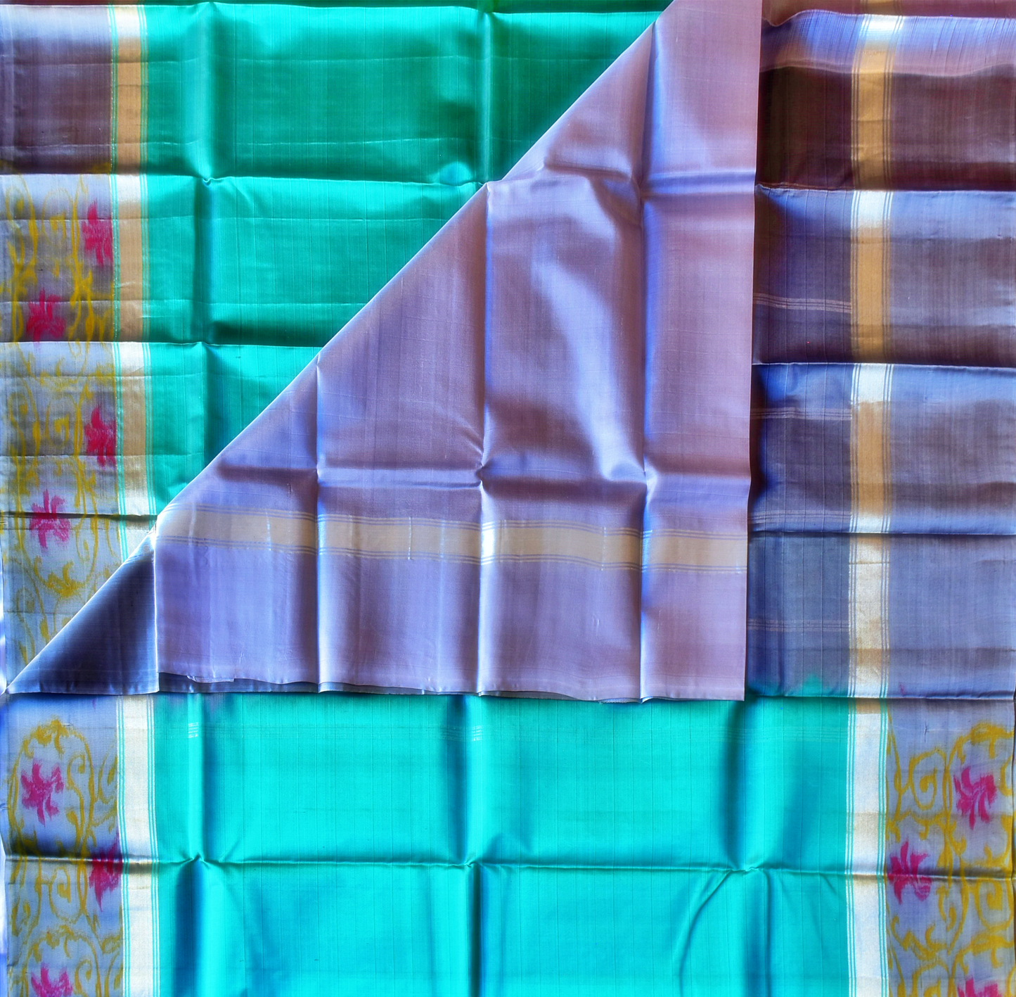 Pure Kancheepuram Saree with Ikkat Borders - SD10