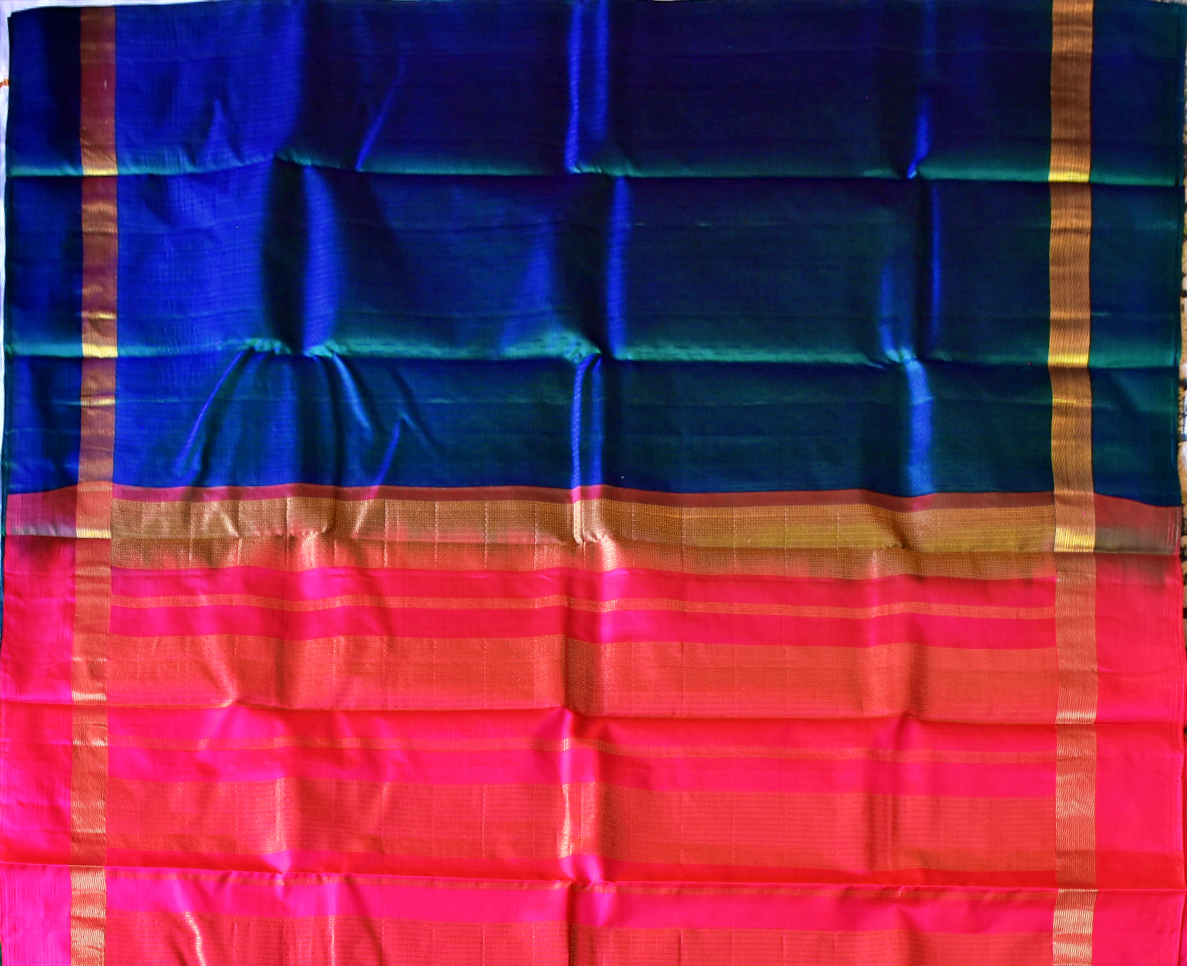 Pure Kancheepuram Saree with Gold Zari Borders - SD8