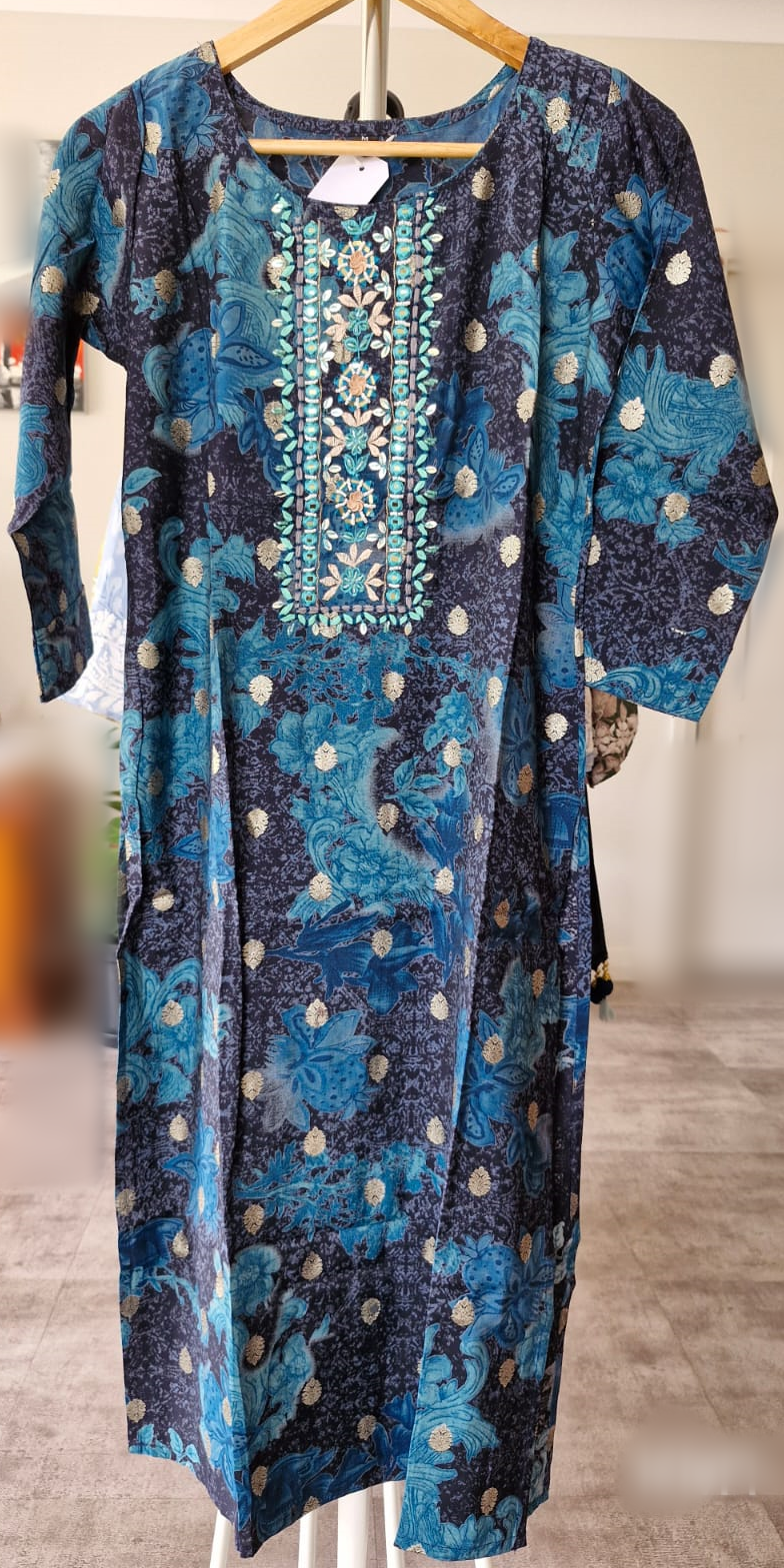 Blue Pattern Kurti - KM1