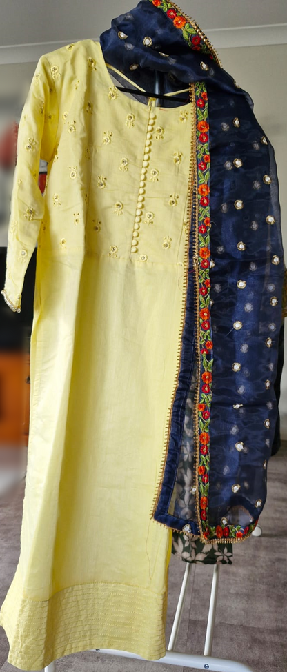 Yellow embroidery salwar set - CS23