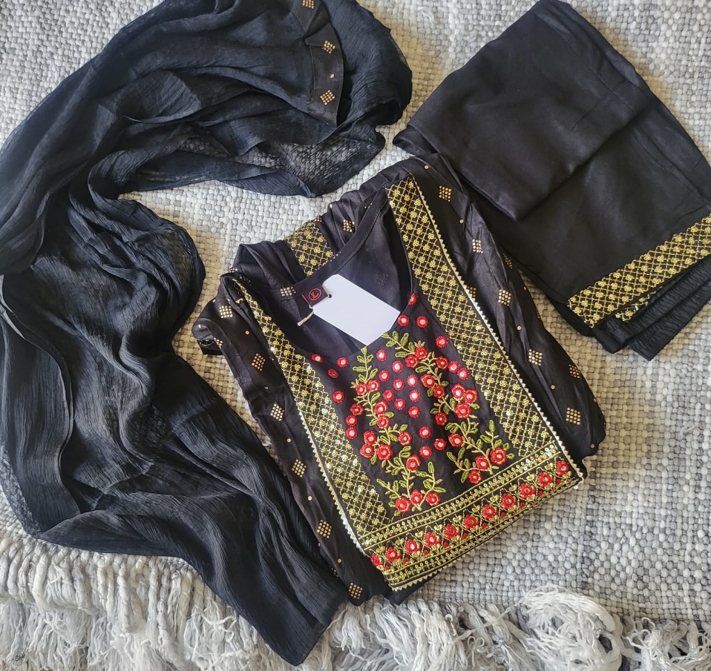 Black Embroidery Salwar Set - CS5