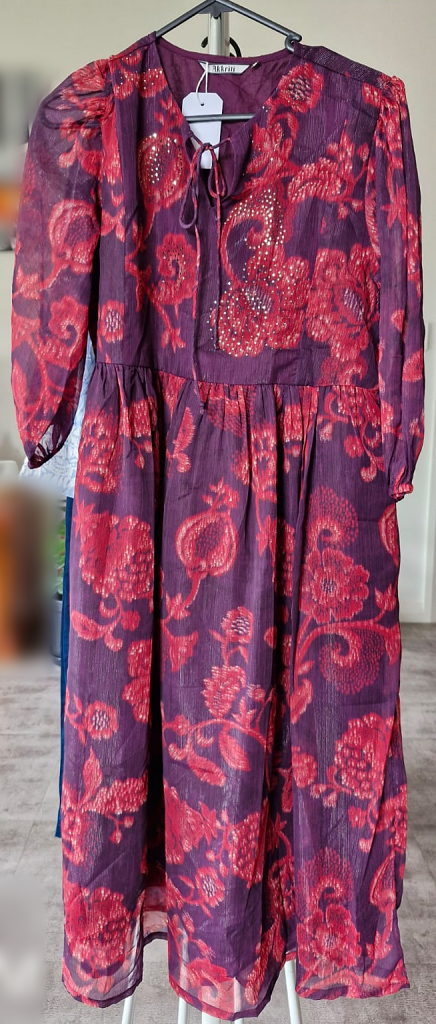 Purple Dress with Floral Patterns - DP2