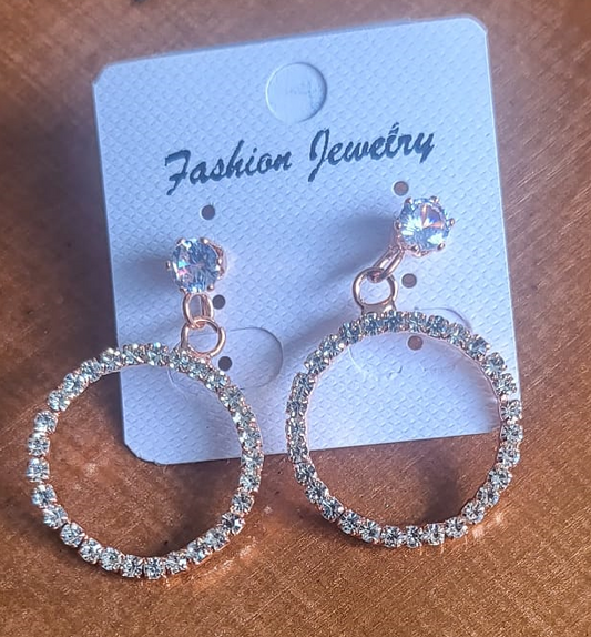 Elegant Hoop with Stones - E19