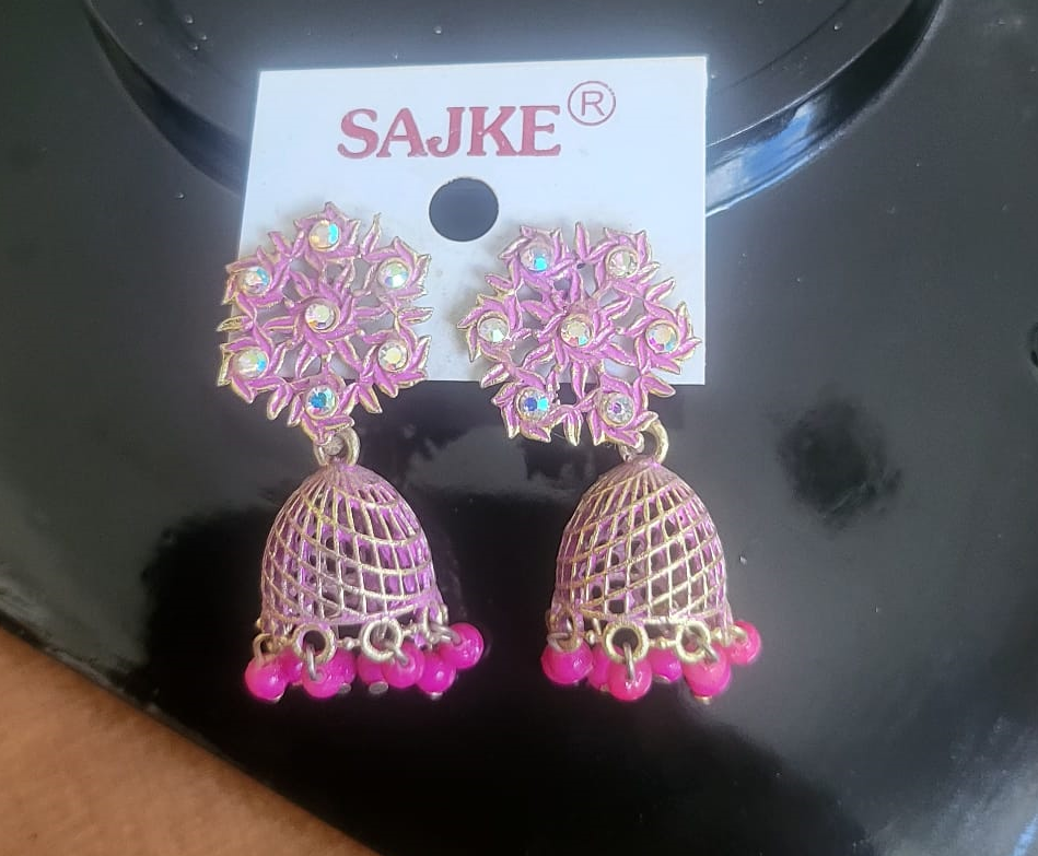 Pink Jhumka- E9