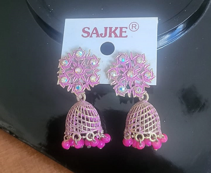Pink Jhumka- E9