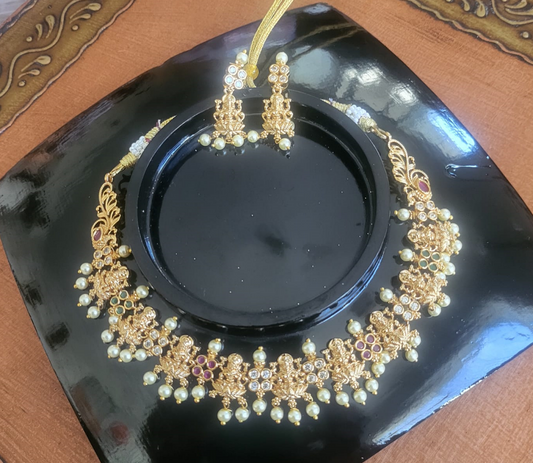 Lakshmi Design Kemp stone Necklace & Earring Set- N15