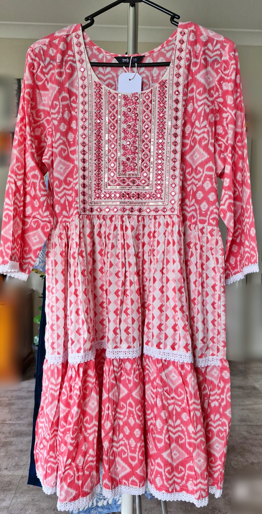 Pink Cotton Kurti - KS1