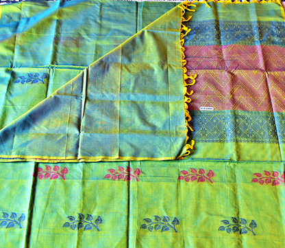 Handwoven Chettinadu Pure Cotton Saree - SRM2