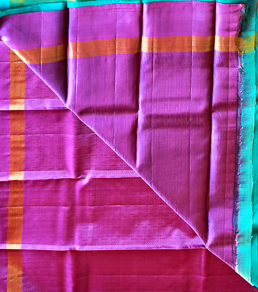 Pure Kancheepuram Saree with Gold Zari Borders - SD5