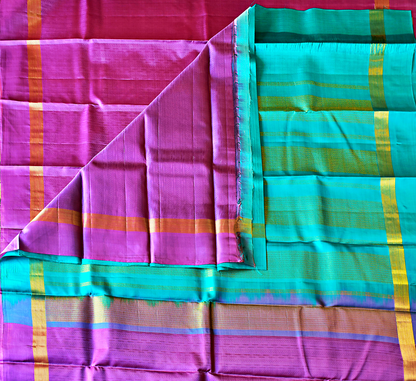 Pure Kancheepuram Saree with Gold Zari Borders - SD5
