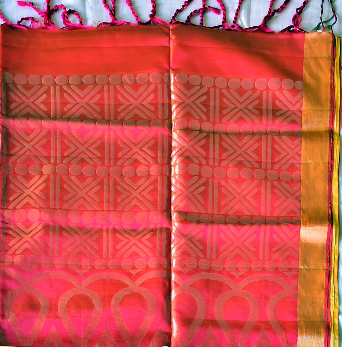 Handwoven Kanchipuram Soft Saree with Gold Zari Borders -SD12