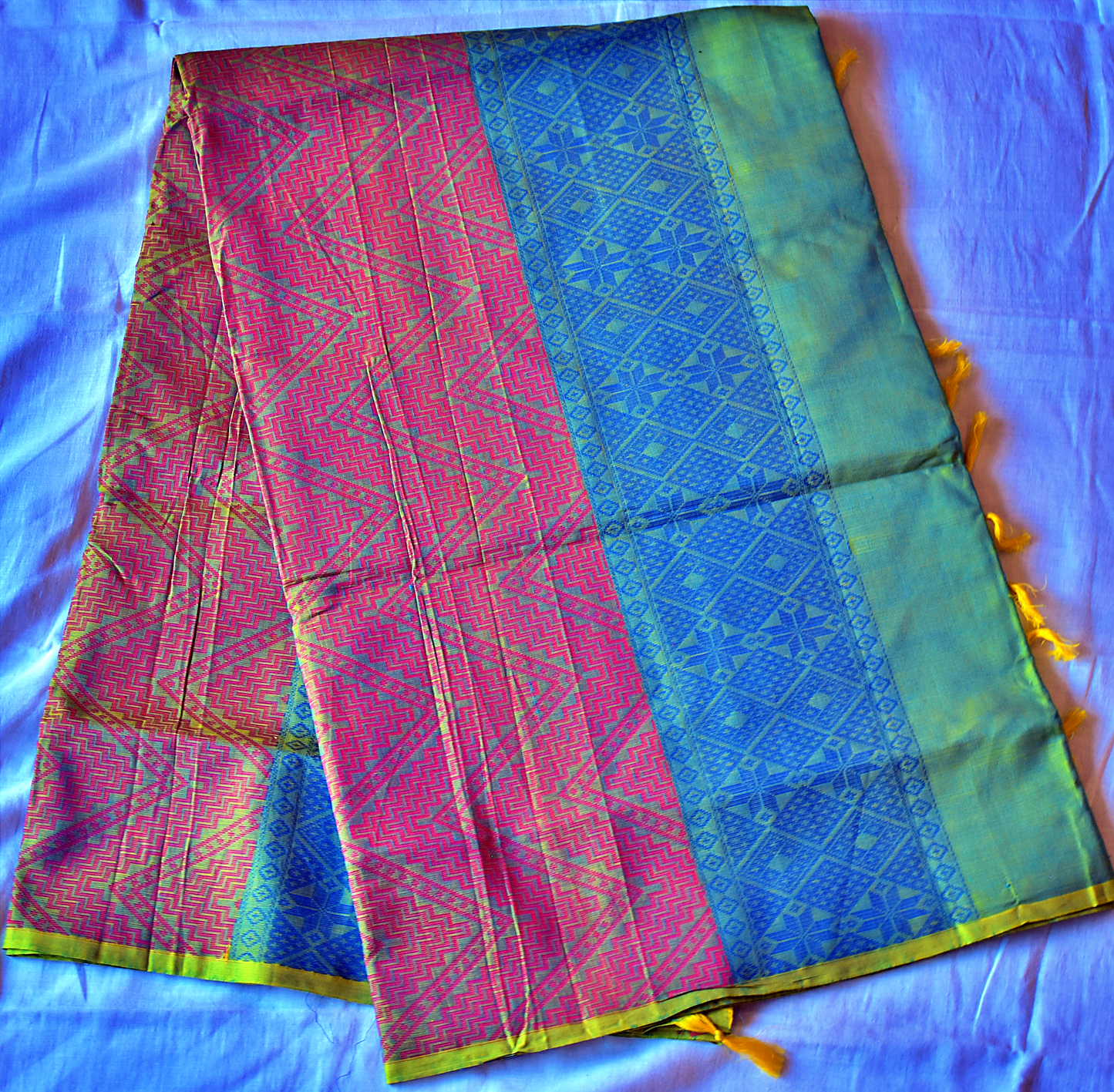 Handwoven Chettinadu Pure Cotton Saree - SRM2