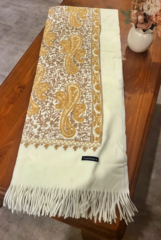 Cashmere Shawl White - SH10