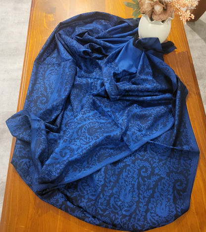Pashmina Stole Navy Blue Floral Patterns - SHDH16