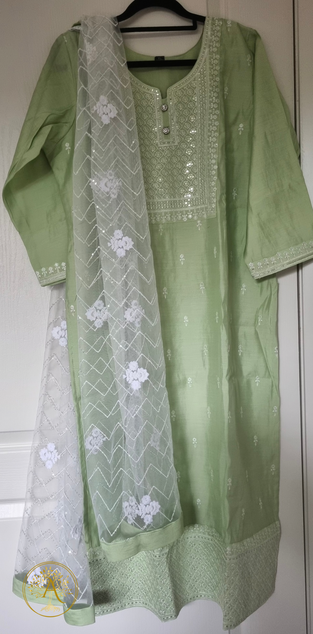 Sage Green 3pc Salwar Set - CSB2536