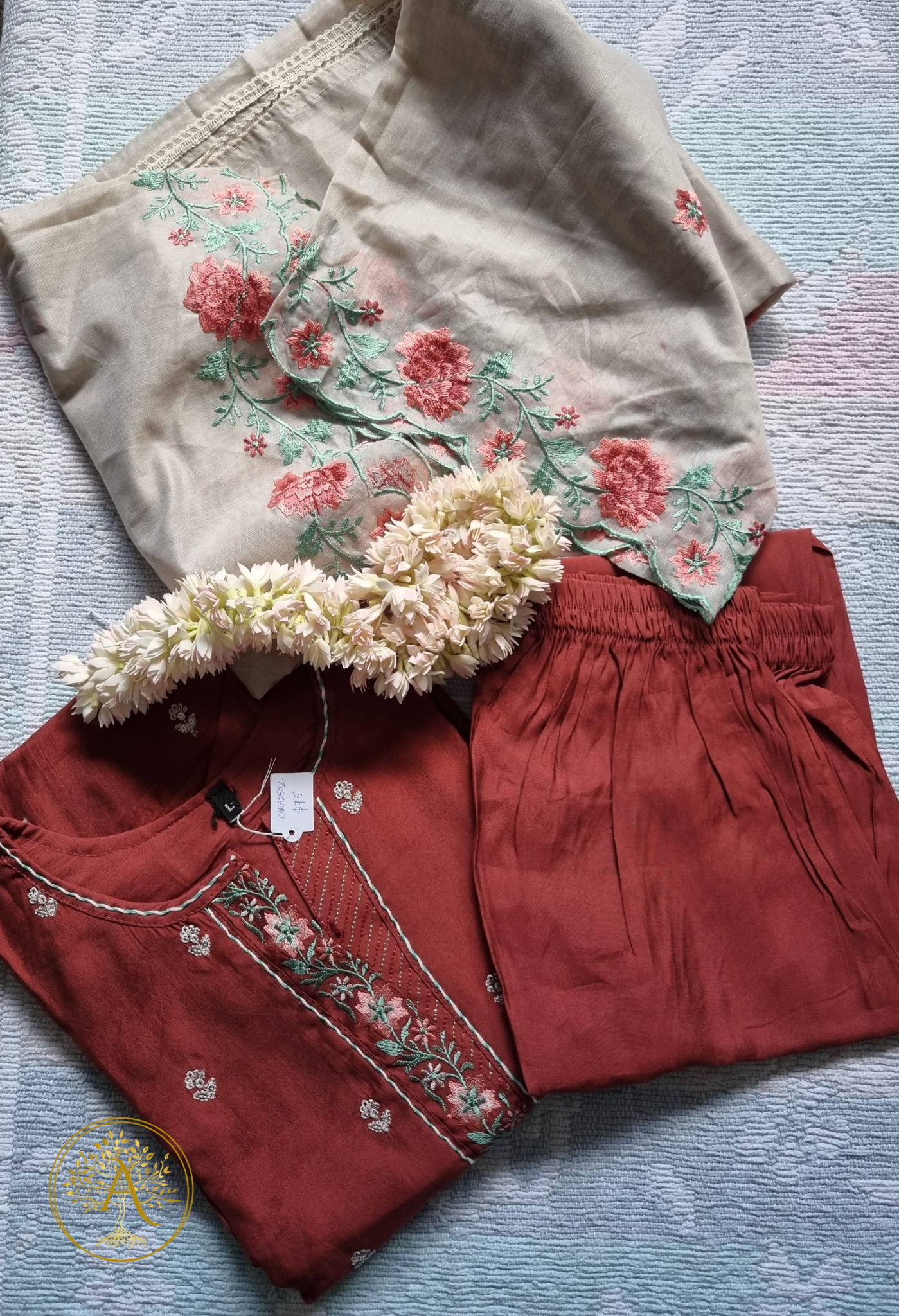 Red 3pc Salwar Set - CARA2502