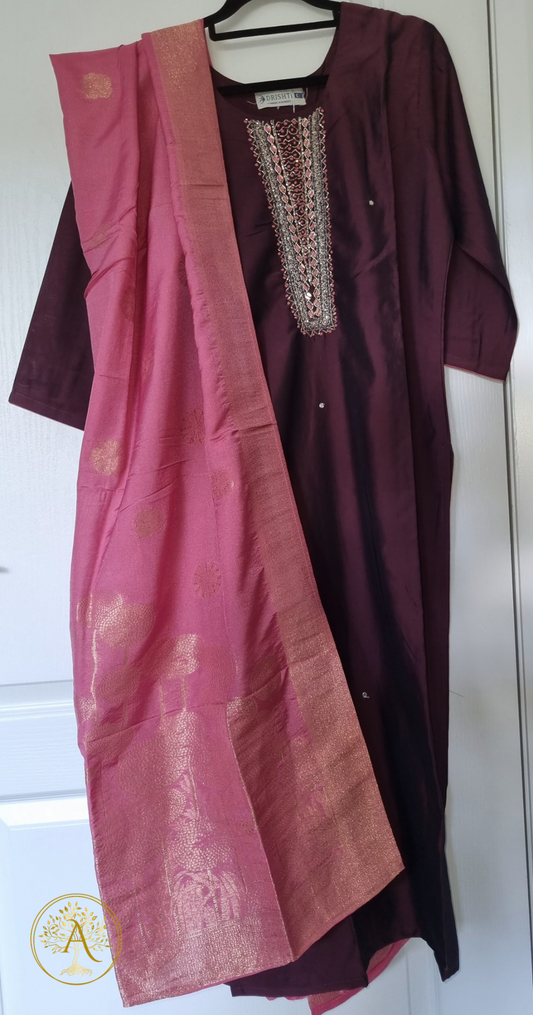 Brown 3pc Salwar Set - CARA2503