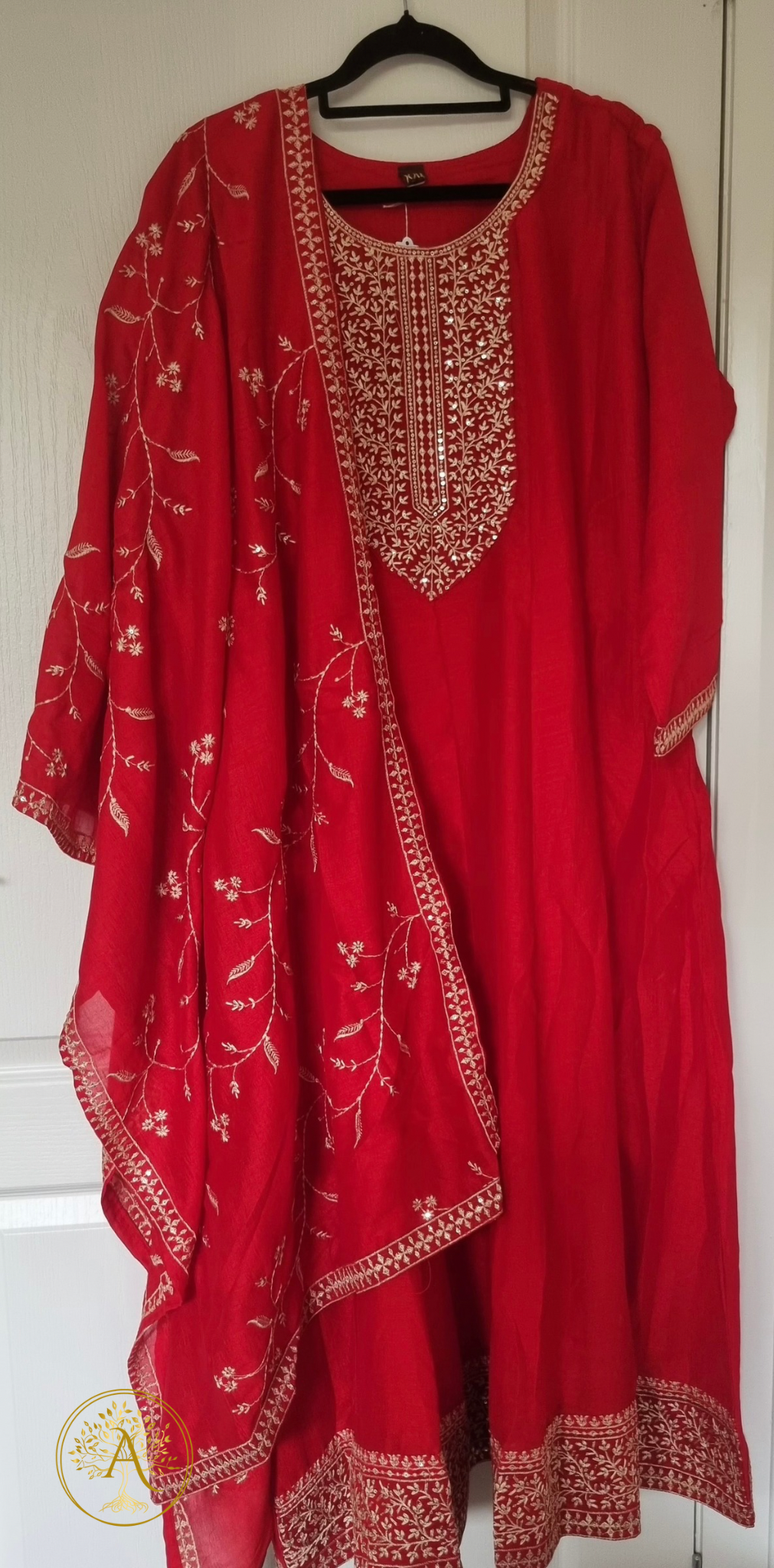 Red 3pc Salwar Set - CARA2515