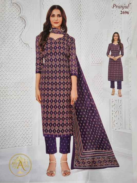 Printed Cotton Salwar Set - CMM2504
