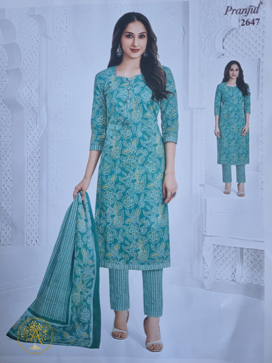 Printed Cotton Salwar Set - CMM2511