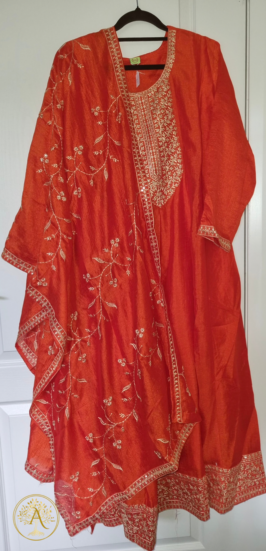 Orange 3pc Salwar Set - CARA2516