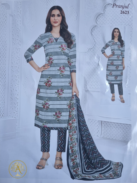 Printed Cotton Salwar Set - CMM2501