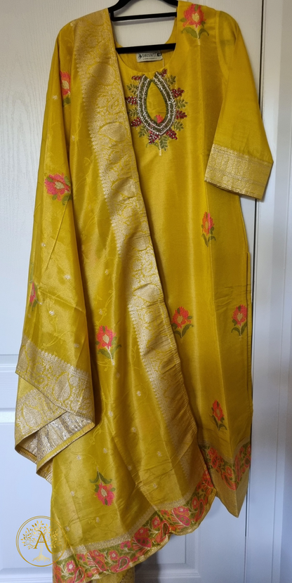 Yellow 3pc Salwar Set - CARA2512