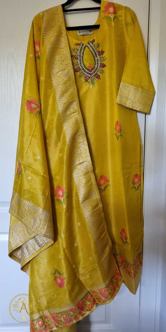 Yellow 3pc Salwar Set - CARA2512