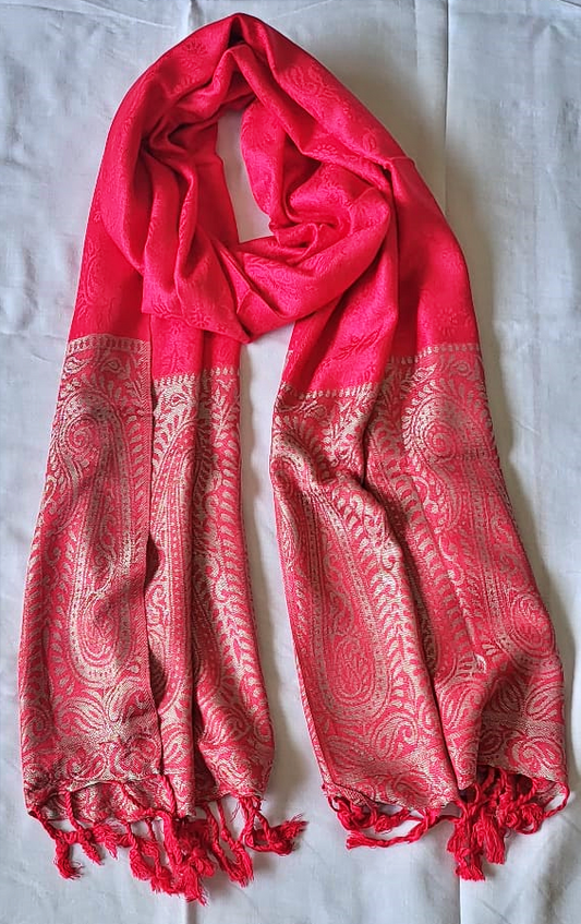 Semi Pashmina Stole Pink - SHDH3