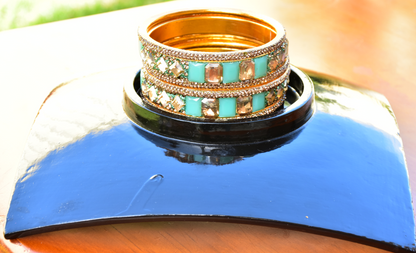 Gem Stone Bangles Set - j1