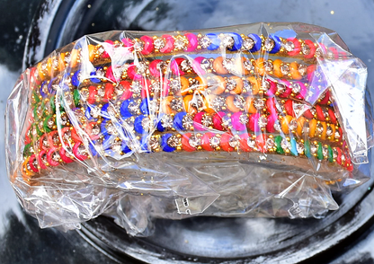 Rainbow Colred Gold Bangles - j3