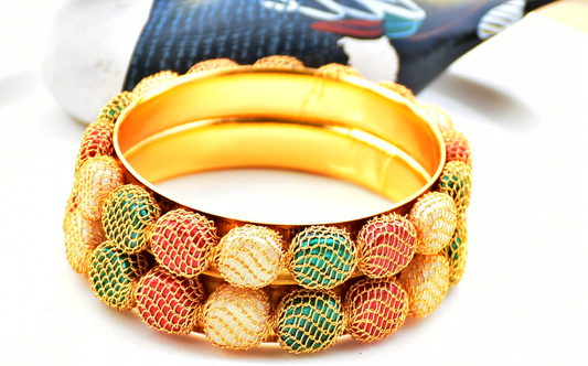 Gold bangle With Marble - J5